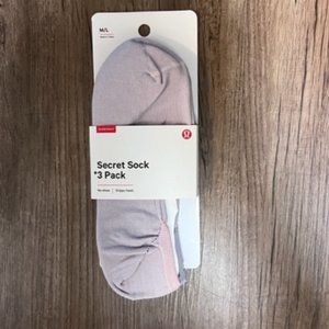 Lululemom Secret Sock 3pk M/L